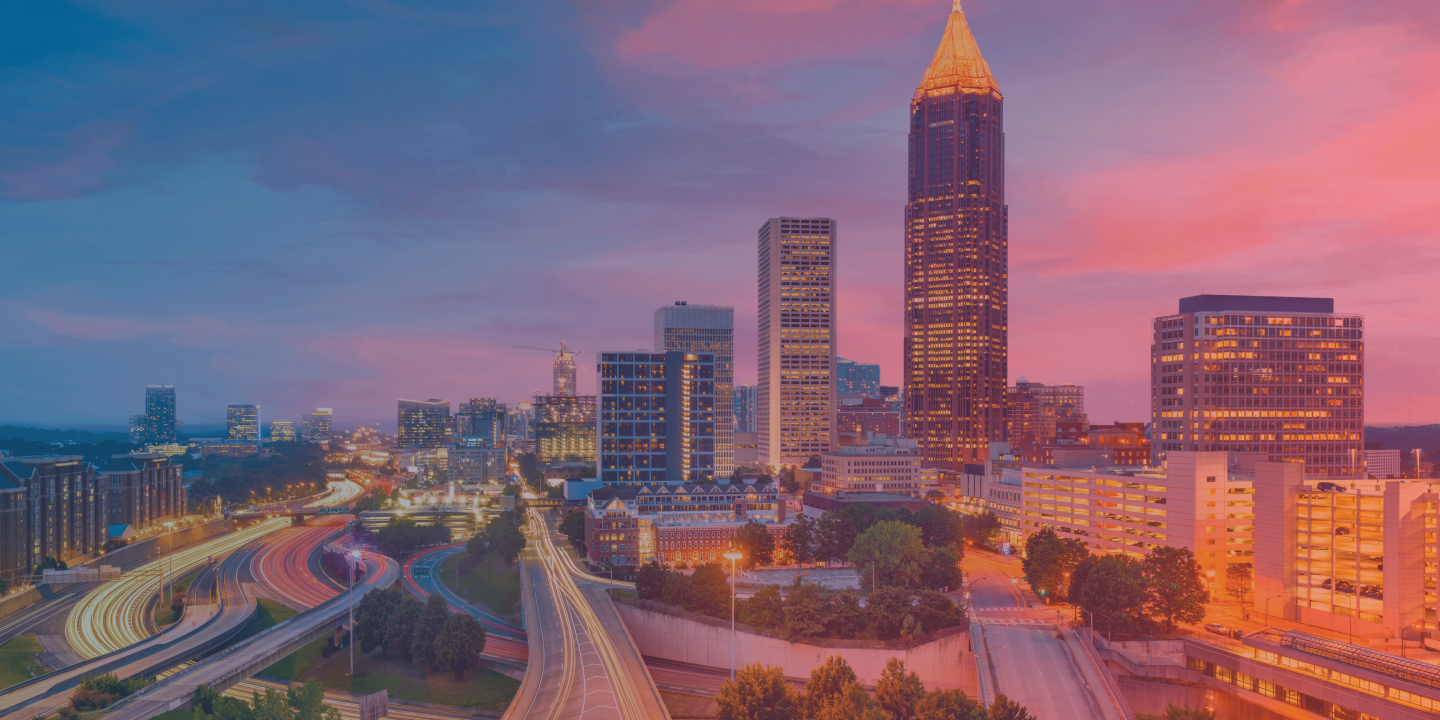 Time lapse image of downtown Atlanta, Georgia at sunset